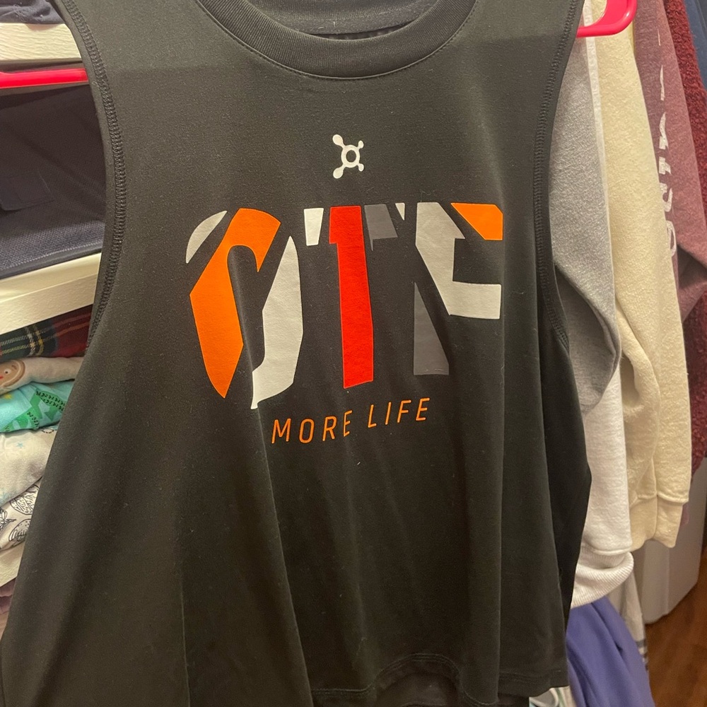 Orangetheory Black Tank Top with Orange and White Accents